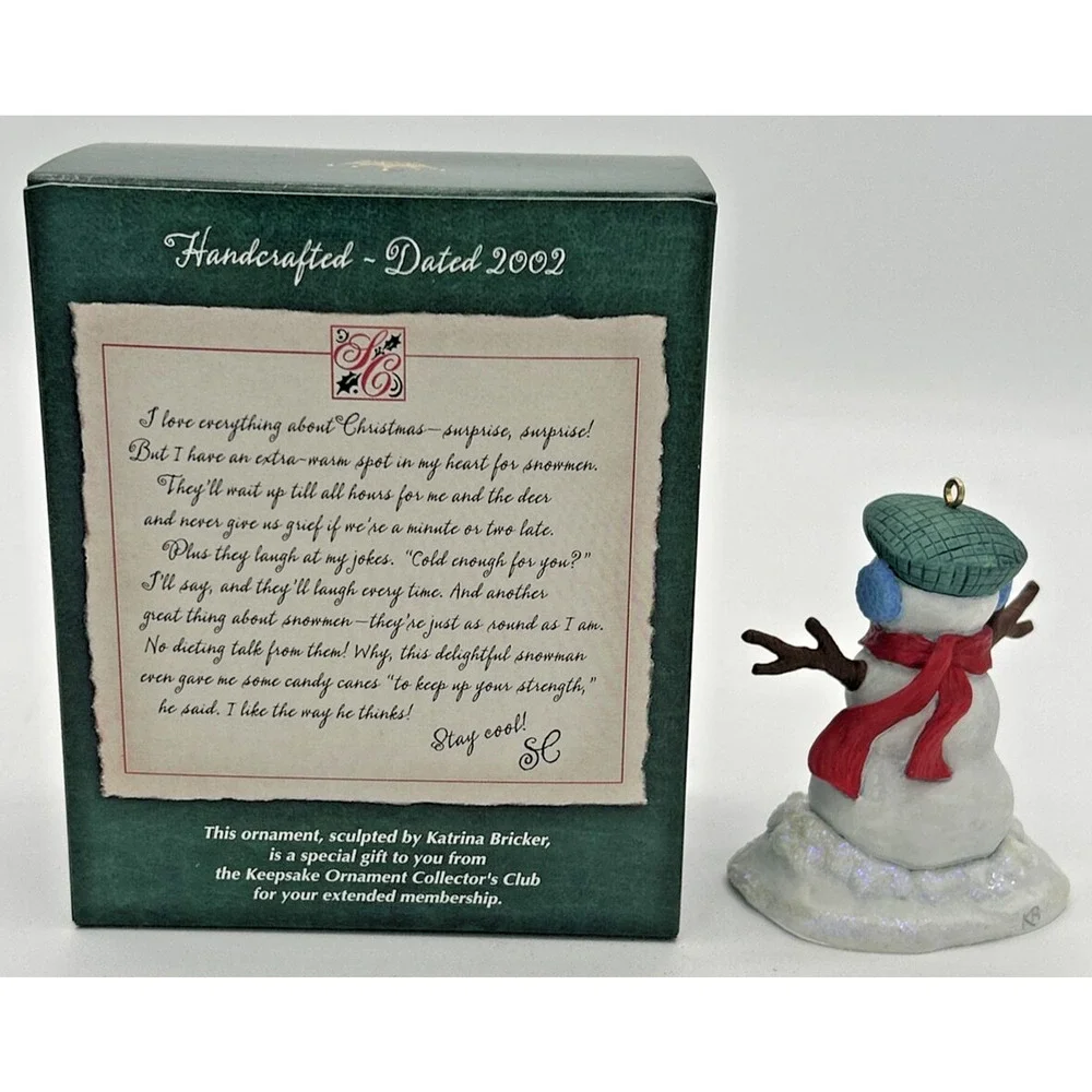 2002 Hallmark Keepsake Ornament Collector's Club Snowman‎ Ornament SKU U214